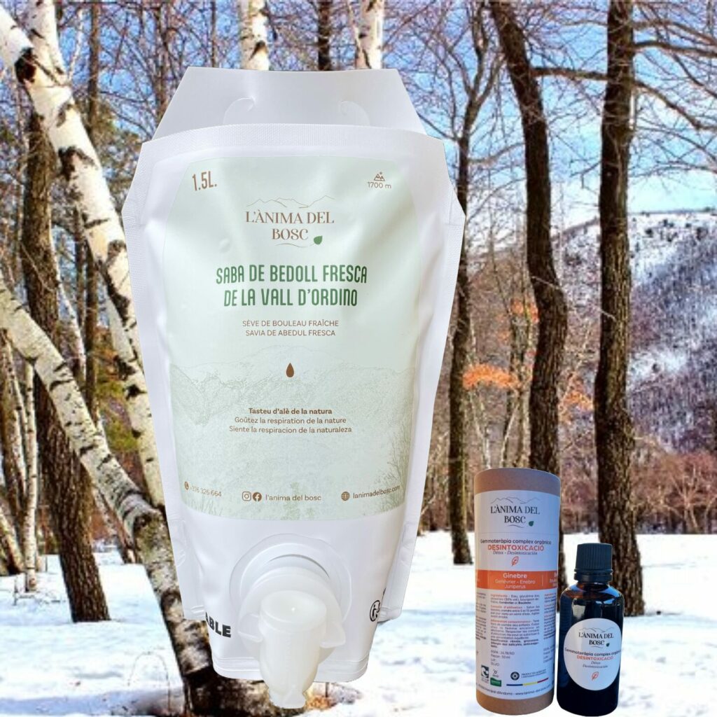 Sève de bouleau de la vallée d'Ordino 1,5 litres + complexe gemmothérapie Détox