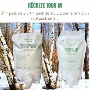 Sève de bouleau fraiche de la vallée d'Ordino - 3 litres + 1,5 Litre (Copie)